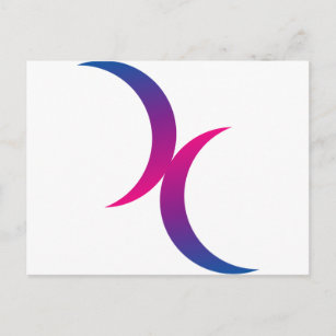 Carte Postale Symbole bisexuel de lune