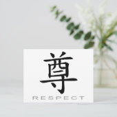 Carte Postale Symbole chinois du respect (Debout devant)