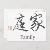 Carte Postale Symbole chinois pour la famille (Devant / Derrière)