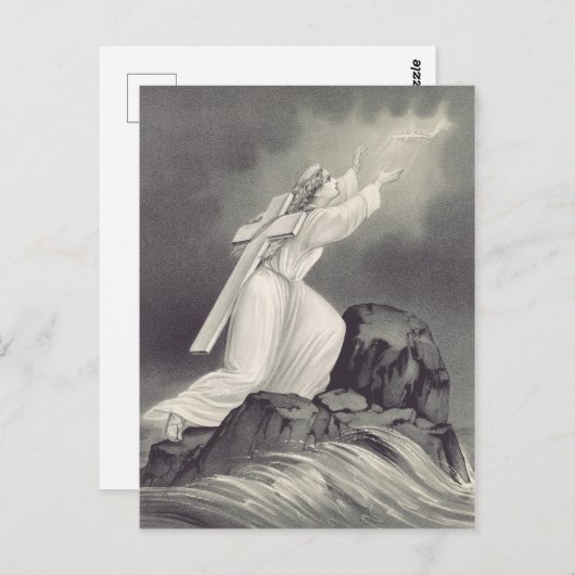 Carte Postale Symbole chrétien de la Croix et de la Couronne (Devant / Derrière)