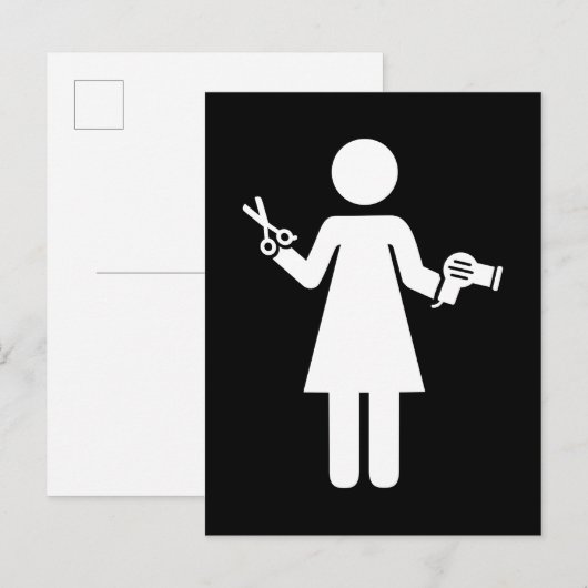 Carte Postale Symbole coiffeur (Devant / Derrière)