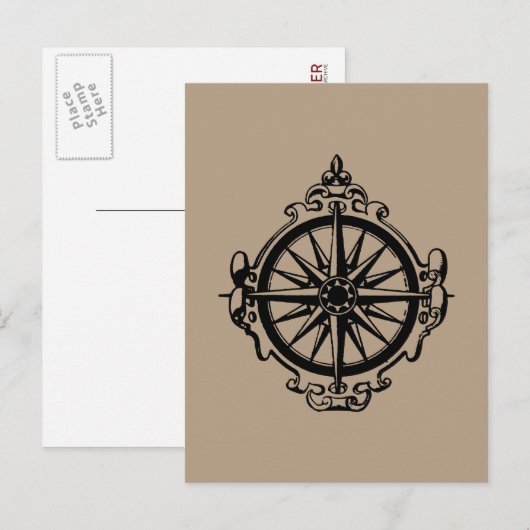 Carte Postale Symbole : Compass (Devant / Derrière)