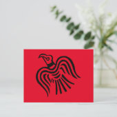 Carte Postale Symbole corbeau de bannière viking (Debout devant)