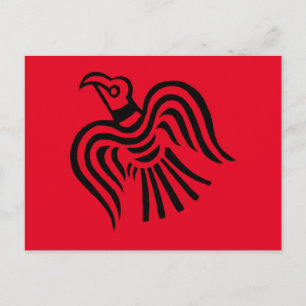 Carte Postale Symbole corbeau de bannière viking