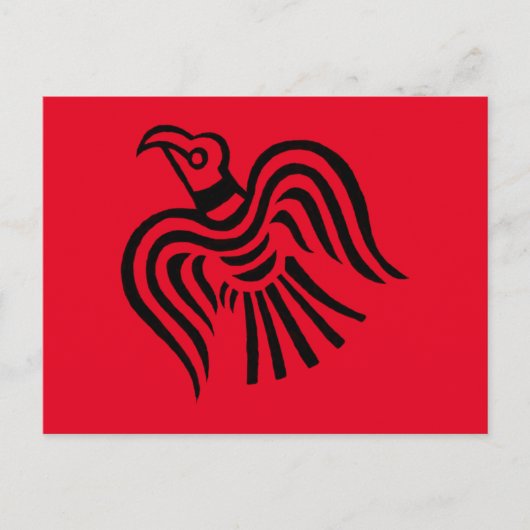 Carte Postale Symbole corbeau de bannière viking (Devant)