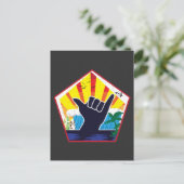 Carte Postale SYMBOLE Costa Rica Shaka Surf Surfer Cadeau (Debout devant)