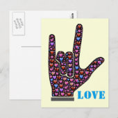 CARTE POSTALE SYMBOLE D'AMOUR À LA MAIN (Devant / Derrière)