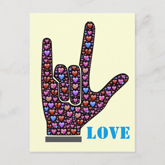 CARTE POSTALE SYMBOLE D'AMOUR À LA MAIN (Devant)