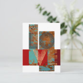 Carte Postale Symbole d'amour rouillé design rétro blanc (Debout devant)