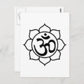 Carte Postale Symbole d'Aum de fleur de Lotus (Devant / Derrière)