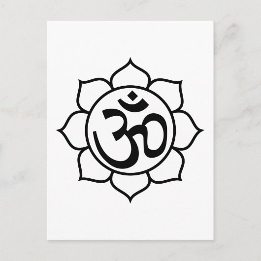 Carte Postale Symbole d'Aum de fleur de Lotus (Devant)
