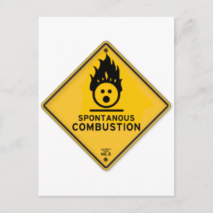 Carte Postale Symbole d'avertissement de combustion spontanée