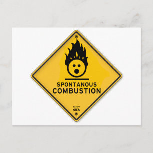 Carte Postale Symbole d'avertissement de combustion spontanée