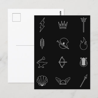 Carte Postale Symbole de 12 Gods & Goddesses of Greek Mythology