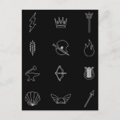 Carte Postale Symbole de 12 Gods & Goddesses of Greek Mythology (Devant)