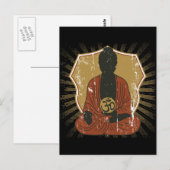 Carte Postale Symbole de Buddha Meditating Om (Devant / Derrière)