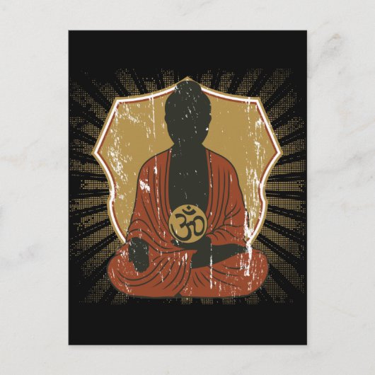 Carte Postale Symbole de Buddha Meditating Om (Devant)