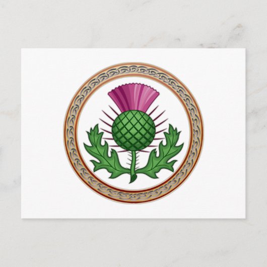 Carte Postale Symbole de chardon écossais Badge (Devant)