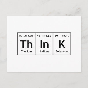 Carte Postale Symbole de chimie du mot élément de tableau périod