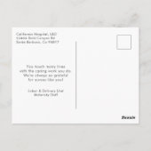 Carte Postale Symbole de cœur d'infirmière Merci (Dos)