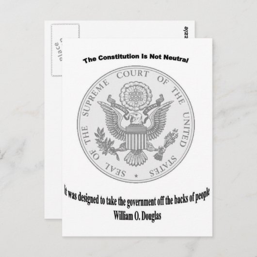 Carte Postale Symbole de court suprême avec la citation (Devant / Derrière)