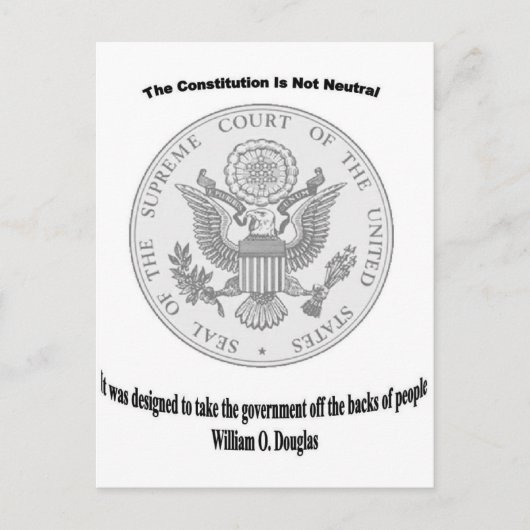 Carte Postale Symbole de court suprême avec la citation (Devant)