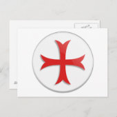 Carte Postale Symbole de croix Templier du Chevalier (Devant / Derrière)
