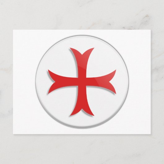 Carte Postale Symbole de croix Templier du Chevalier (Devant)