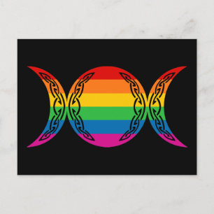 Carte Postale Symbole de déesse triple arc-en-ciel
