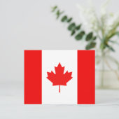 Carte Postale Symbole de feuille d'érable Drapeau canadien (Debout devant)