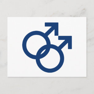Carte Postale Symbole de genre des hommes gays MLM