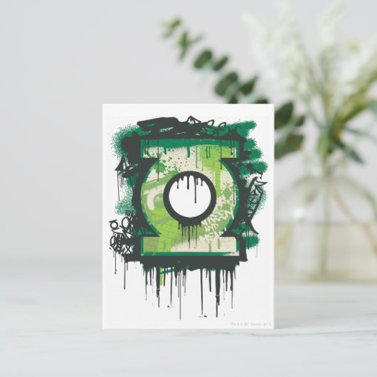 Carte Postale Symbole de graffiti à lanterne verte (Debout devant)
