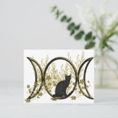 Carte Postale Symbole de la lune triple chat noire (Debout devant)