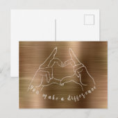 Carte Postale Symbole de la main du cœur Vous faites une différe (Devant / Derrière)