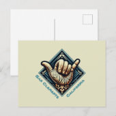 Carte Postale Symbole de la main du surfeur (Devant / Derrière)