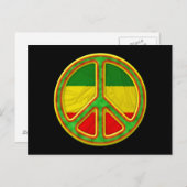 Carte Postale Symbole de la paix de Rasta (Devant / Derrière)