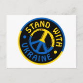 Carte Postale Symbole de la paix en Ukraine, debout avec l'Ukrai (Devant)