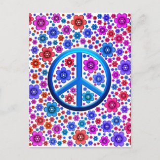 Carte Postale SYMBOLE DE LA PAIX Hippie