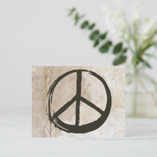 Carte Postale Symbole de la paix Hippie amour signe anti-guerre 