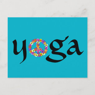 Carte Postale SYMBOLE DE LA PAIX Yoga Floral