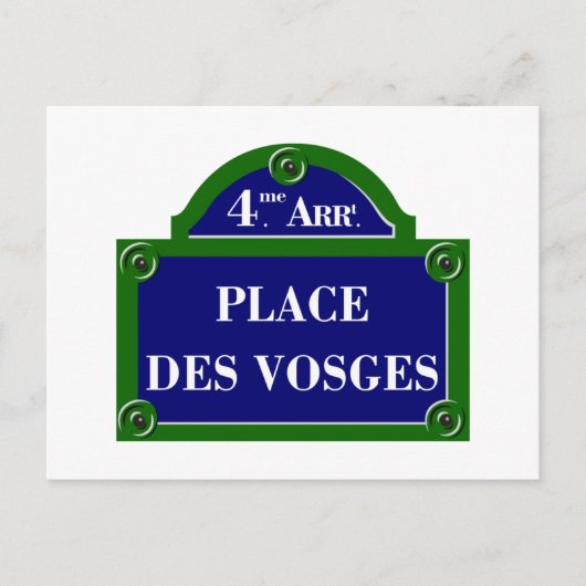 Carte Postale Symbole de la Place des Vosges (Devant)