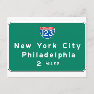 Carte Postale SYMBOLE DE LA ROUTE DE Philadelphie DE New York