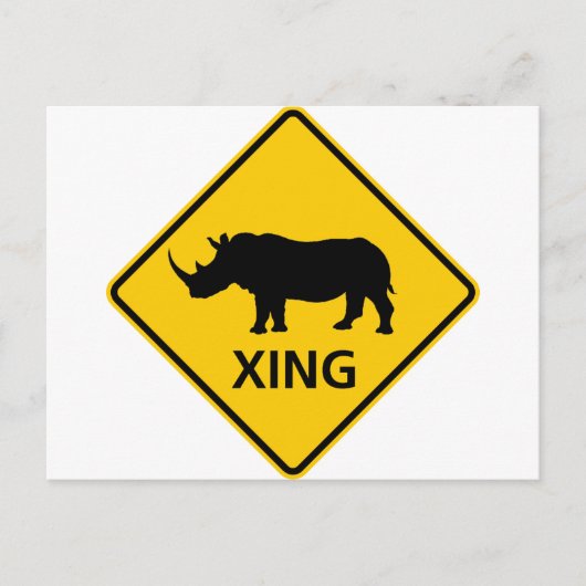 Carte Postale SYMBOLE DE LA ROUTE DES PARCOURS DE Rhinoceros (Devant)