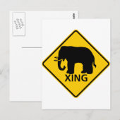 Carte Postale SYMBOLE DE LA ROUTE DU PASSAGE DES Éléphants (Devant / Derrière)