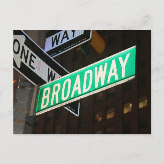 Carte Postale Symbole de la rue Broadway (Devant)
