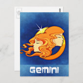 Carte Postale Symbole de l'astrologie de Gemini Zodiac (Devant / Derrière)