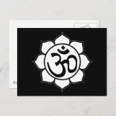 Carte Postale Symbole de l'Aum de fleurs Lotus (Devant / Derrière)