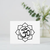 Carte Postale Symbole de l'Aum de fleurs Lotus (Debout devant)
