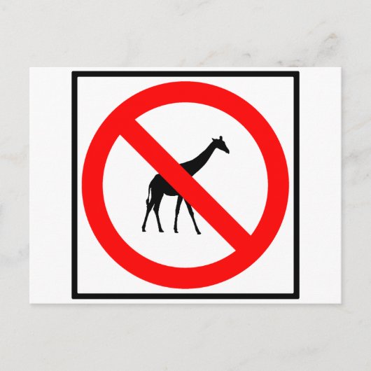 Carte Postale Symbole de l'autoroute No Giraffes (Devant)
