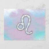 Carte Postale Symbole de Leo Zodiac sur Pastels Style Nacre Impr (Devant)
